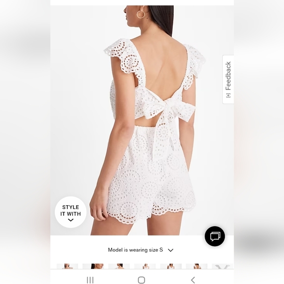 Express Eyelet White Romper - Picture 2 of 10